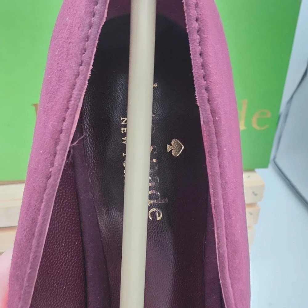 Kate Spade Dale Pumps Womens 7M Deep Russet Suede‎ Kitten Heel S420011